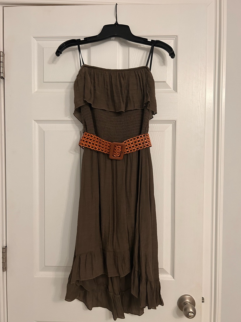 Iz Byer Strapless High-Low Boho Dress